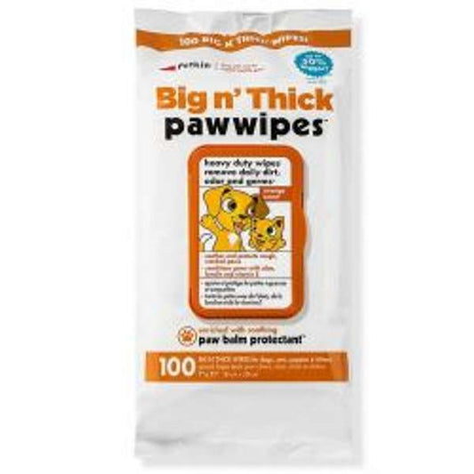 Petkin Big N Thick Paw Wipes - Pack of 100