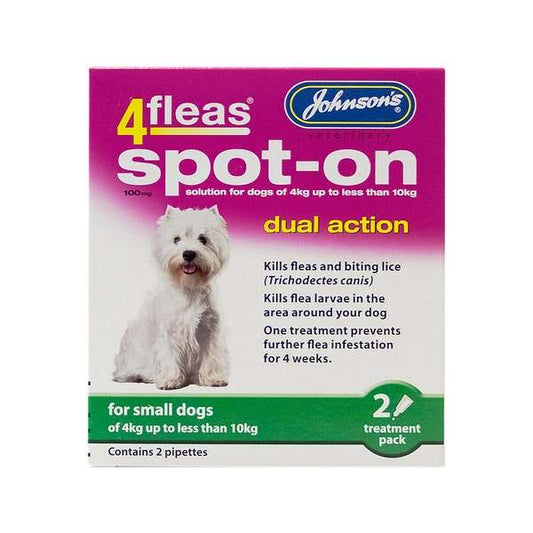Johnson's Veterinary 4 Fleas Spot On Dog 2 Treatment Pack