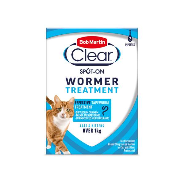 Bob Martin Clear Spot On Wormer for Cats & Kittens - 2 Pipettes