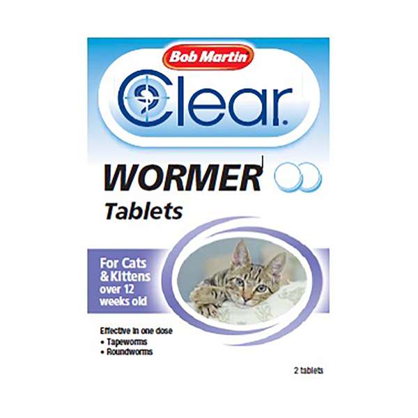 Bob Martin Clear Wormer Tablets for Cats & Kittens - 2 Pack