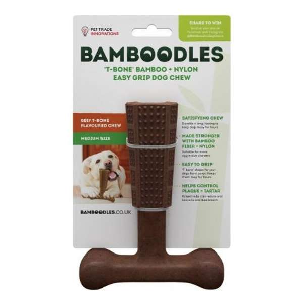 Bamboodles T-Bone Chew Toy For Dogs Beef Flavour