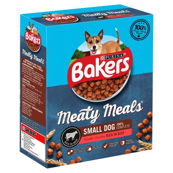 Bakers Complete Small Dog Meaty Meals Beef 1kg - Case of 5