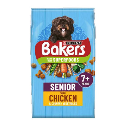 Bakers Senior Dry Dog Food Chicken & Veg