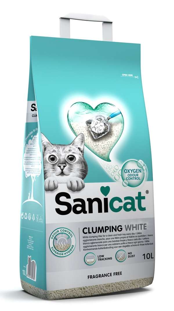 Sanicat Clumping White Cotton Fresh Cat Litter 10 litre