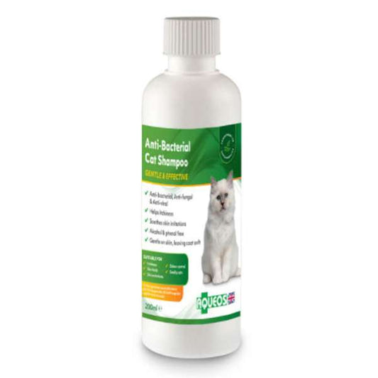 Aqueos Anti-Bacterial Cat Shampoo. 200ml