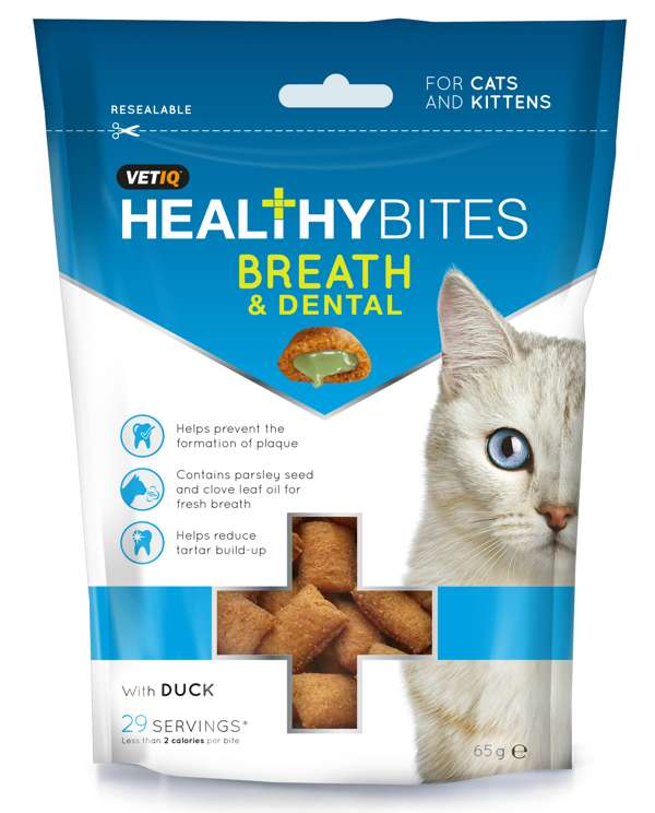 VETIQ Healthy Bites Breath & Dental Cat Treat 8 x 65g
