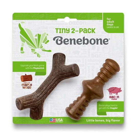 Benebone Maplestick & Zaggler Bacon Tiny - Pack of 2