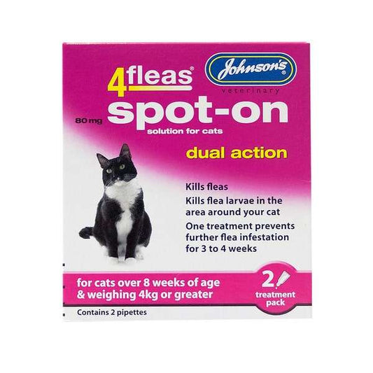 Johnson's Veterinary 4 Fleas Spot On Cat - 2 Treatment Pack