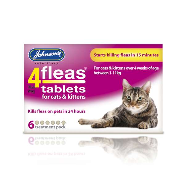 Johnson's Veterinary 4 Fleas Cat and Kitten Flea Tablets