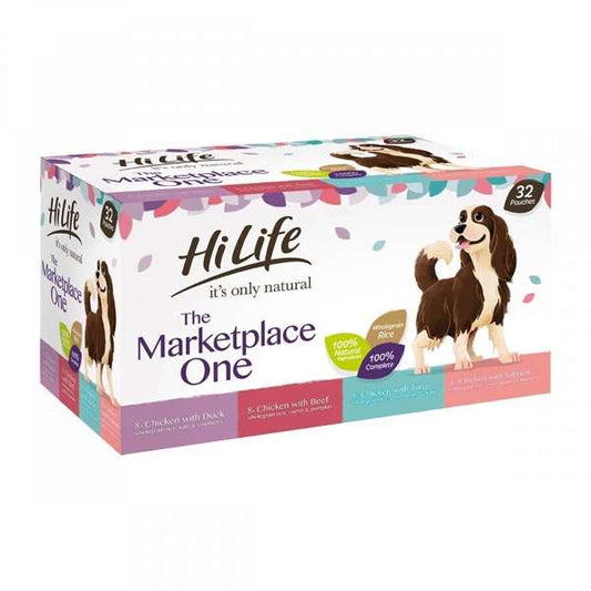 Hilife Its Only Natural The Marketplace One Adult Dog Food Pouches 32 x 150g