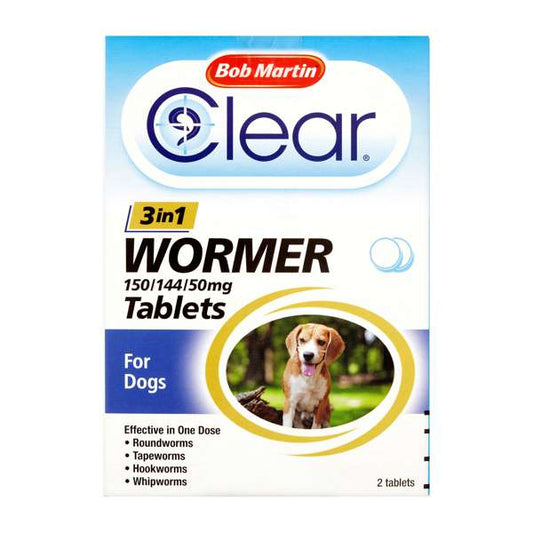 Bob Martin Clear 3-In-1 Wormer For Dogs 2 Pack