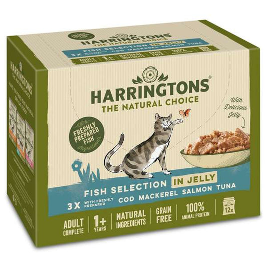 Harringtons Wet Cat Fish Selection In Jelly