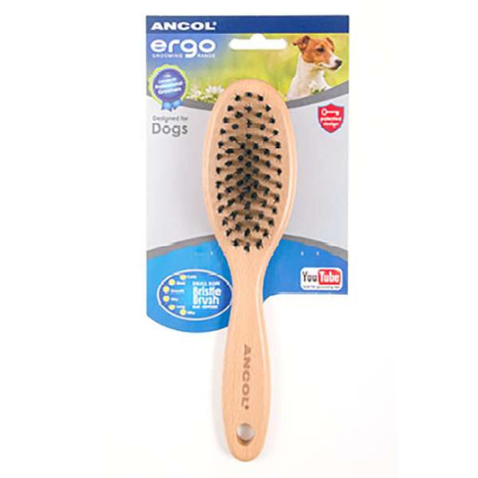 Ancol Ergo Wooden Handle Soft Bristles Brush Small