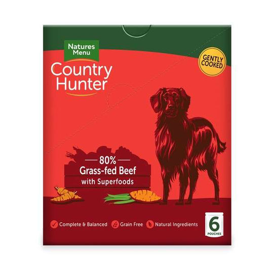 Country Hunter Dog Food Grass Grazed Beef Pouch 6 x 150g