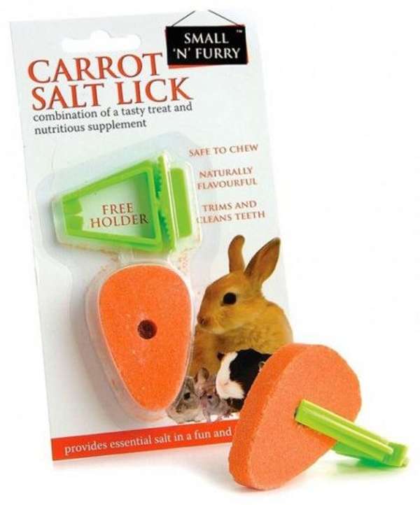 Small-N-Furry Carrot Salt Lick With Holder