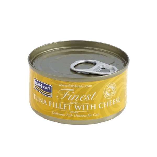 Fish4Cats Cans Tuna Fillet with Cheese 70g tin - Case of 10