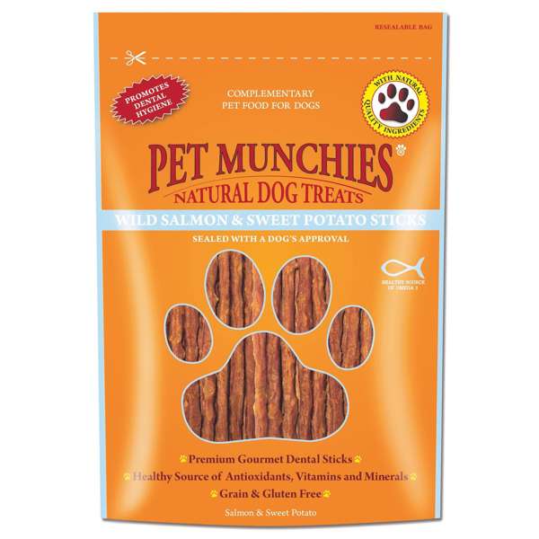 Pet Munchies Wild Salmon and Sweet Potato Dog Treats 90g