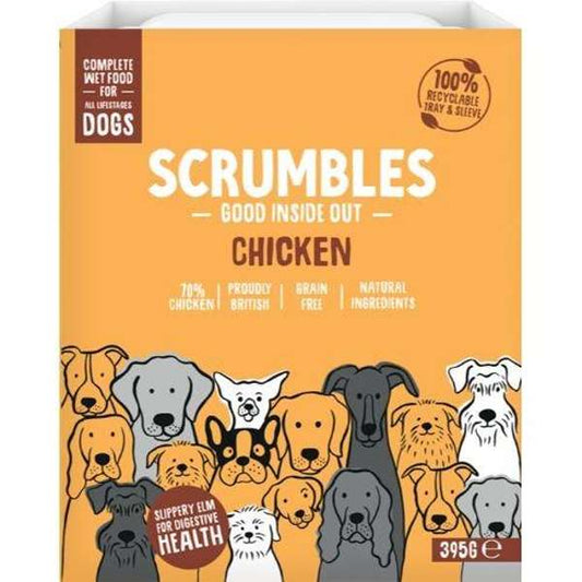 Scrumbles Grain Free Wet Dog Food Tray Chicken 7 x 395g