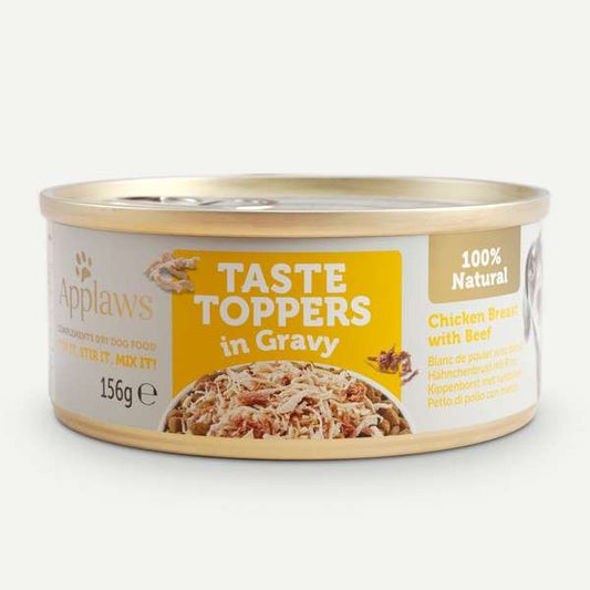 Applaws Taste Toppers Dog Can Chicken & Beef in Gravy 156g - Case of 12