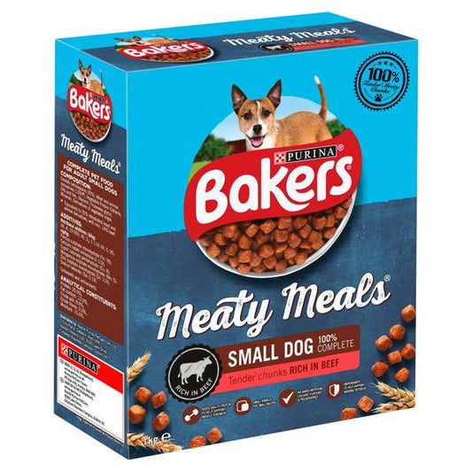Bakers Meaty Meals Small Dog Beef Dry Dog Food 1kg
