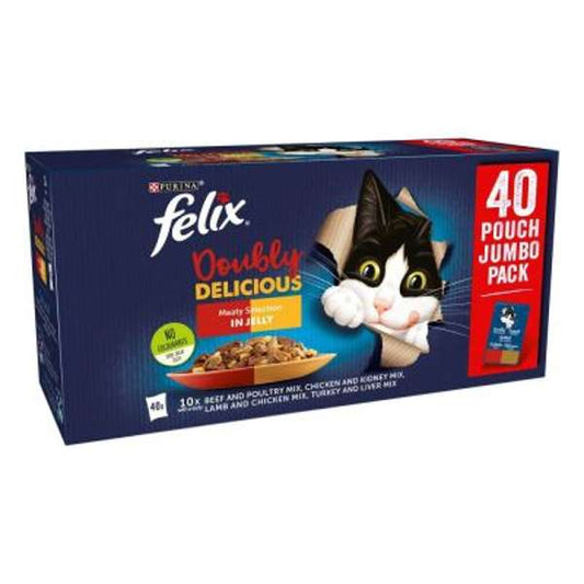 Felix AGAIL Pouch - Doubly Delicious Meat Multipack 100g x 40 Pack