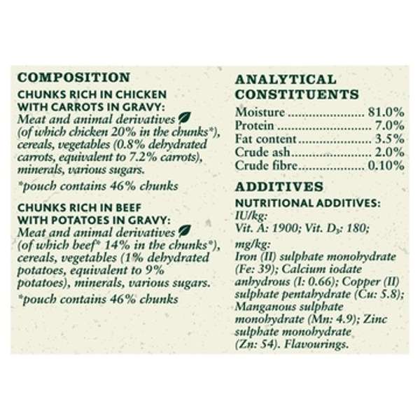 Winalot Meaty Chunks Senior Mixed In Gravy Beef And Chicken Wet Dog Food Pouch 4 x 12 x100g