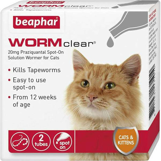 Beaphar WORMclear Worming Spot-On for Cats 2 pipettes