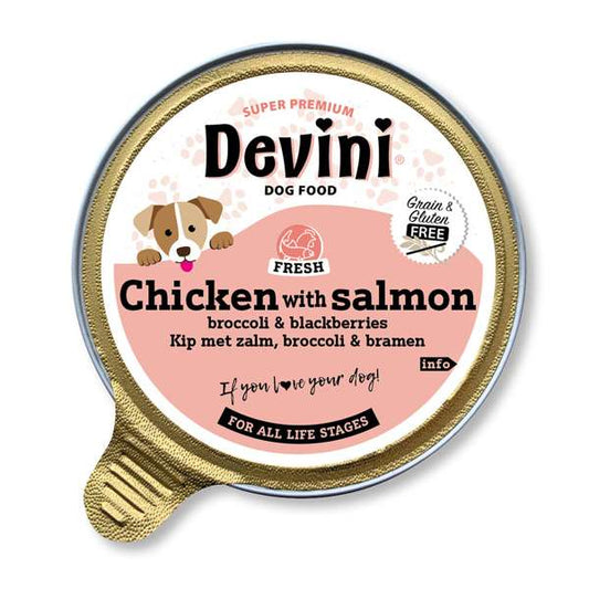 Devini Chicken & Salmon for Dogs 12 x 85g