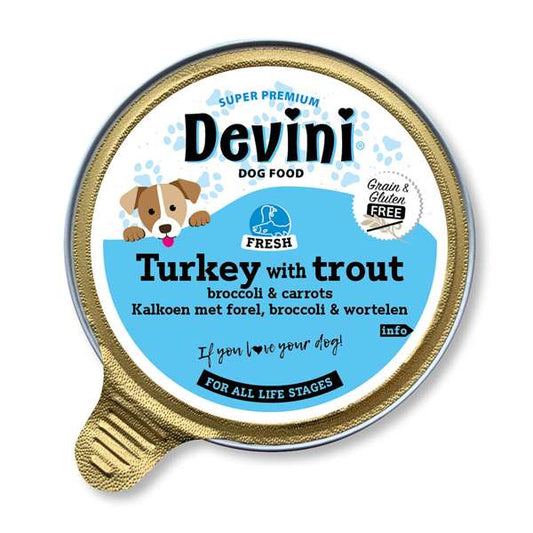 Devini Turkey & Trout for Dogs 12 x 85g