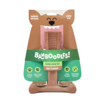 Bamboodles T-Bone Chew Toy For Dogs Beef Flavour