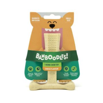 Bamboodles T-Bone Chew Toy For Dogs Cheese Flavour