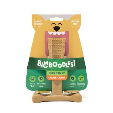 Bamboodles T-Bone Chew Toy For Dogs Chicken Flavour
