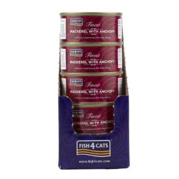 Fish4Cats Cans Mackerel with Anchovy 70g tin - Case of 10