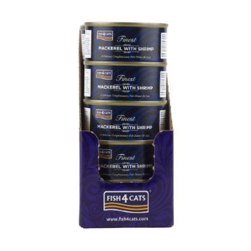 Fish4Cats Cans Mackerel with Shrimp 70g tin - Case of 10