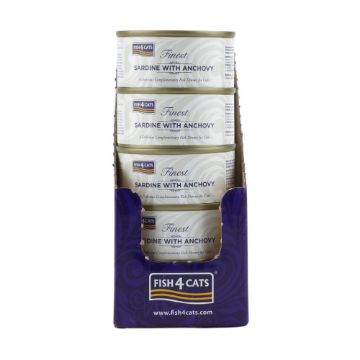 Fish4Cats Cans Sardine with Anchovy 70g tin - Case of 10