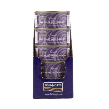 Fish4Cats Cans Tuna Fillet with Anchovy 70g tin - Case of 10