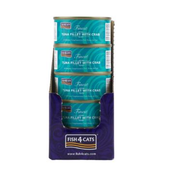 Fish4Cats Cans Tuna Fillet with Crab 70g tin - Case of 10