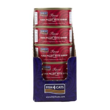 Fish4Cats Cans Tuna Fillet with Prawn 70g tin - Case of 10