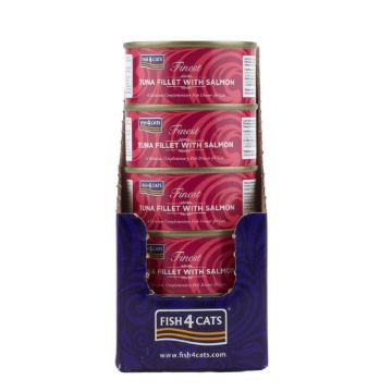 Fish4Cats Cans Tuna Fillet with Salmon 70g tin - Case of 10