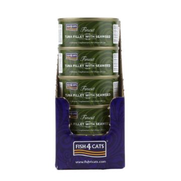 Fish4Cats Cans Tuna Fillet with Seaweed 70g tin - Case of 10