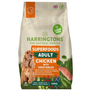 Harringtons Superfoods Grain-Free Dry Adult Dog Food Chicken & Vegetables 12kg 