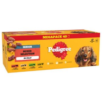 Pedigree Pouch Senior Mixed Selection in Jelly 40 x 100g Mega Pack