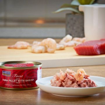 Fish4Cats Cans Tuna Fillet with Prawn 70g tin - Case of 10