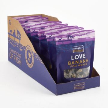 Fish4Dogs Banana Fish Wraps 100g - Case of 10
