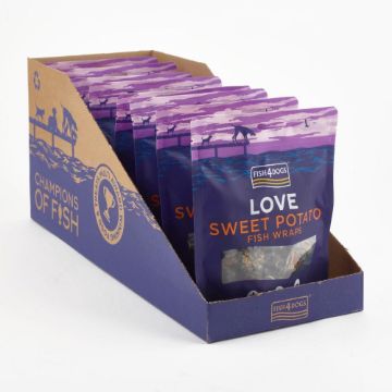 Fish4Dogs Sweet Potato Fish Wraps 100g - Case of 10