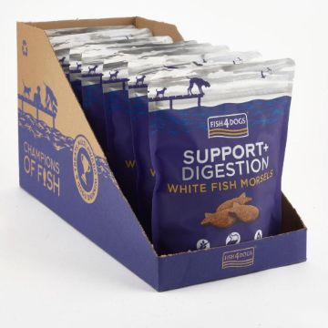 Fish4Dogs Support+ Digestion White Fish Morsels 225g - Case of 8