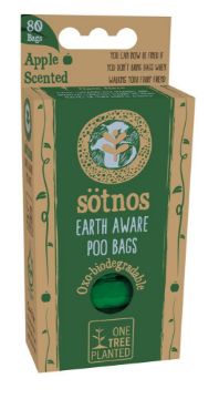 Sotnos Earth Aware Poo Bags 80 Bags (4 x 20 Bag Rolls)