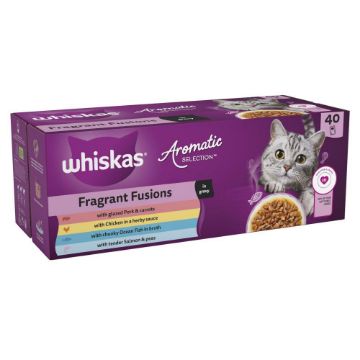 Whiskas Pouch 1+ Aromatic Fusion in Gravy 40 x 85g MEGA Pack