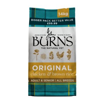 Burns Original Chicken & Brown Rice Dog Food 14kg - Free P&P