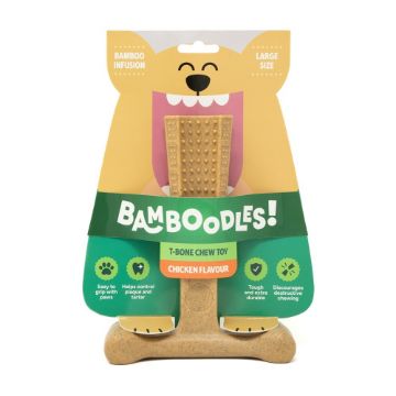 Bamboodles T-Bone Chew Toy For Dogs Chicken Flavour